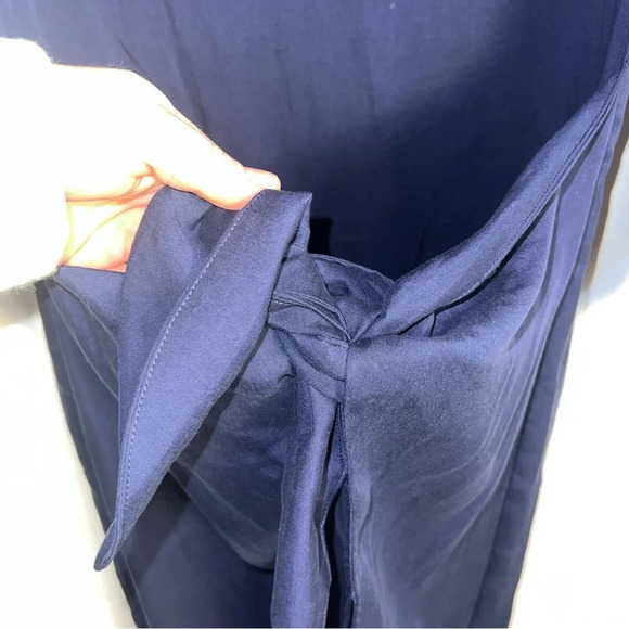 J. McLaughlin Ciara Wrap Dress Dark Navy Size Small Lyocell Brunch Elegant - Picture 6 of 16